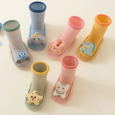 Cute Cartoon Soft Sock Shoes – Anti-Slip Indoor Baby Booties